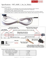1WT_6SSP_1_3m_2w_Molex: 1-Wire Temperature probe with 3m cable terminated by Molex Connector