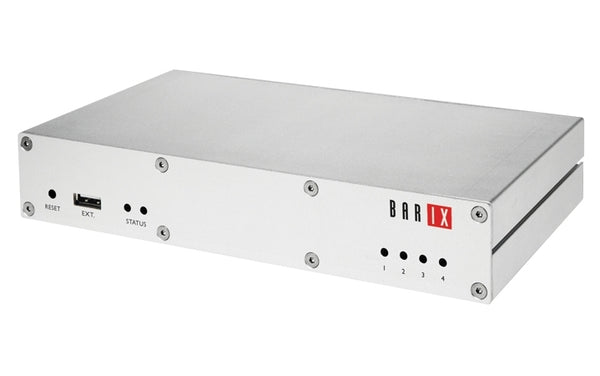 Barix Exstreamer-500:  IP-Audio Encoder/Decoder with XLR stereo inputs and outputs.